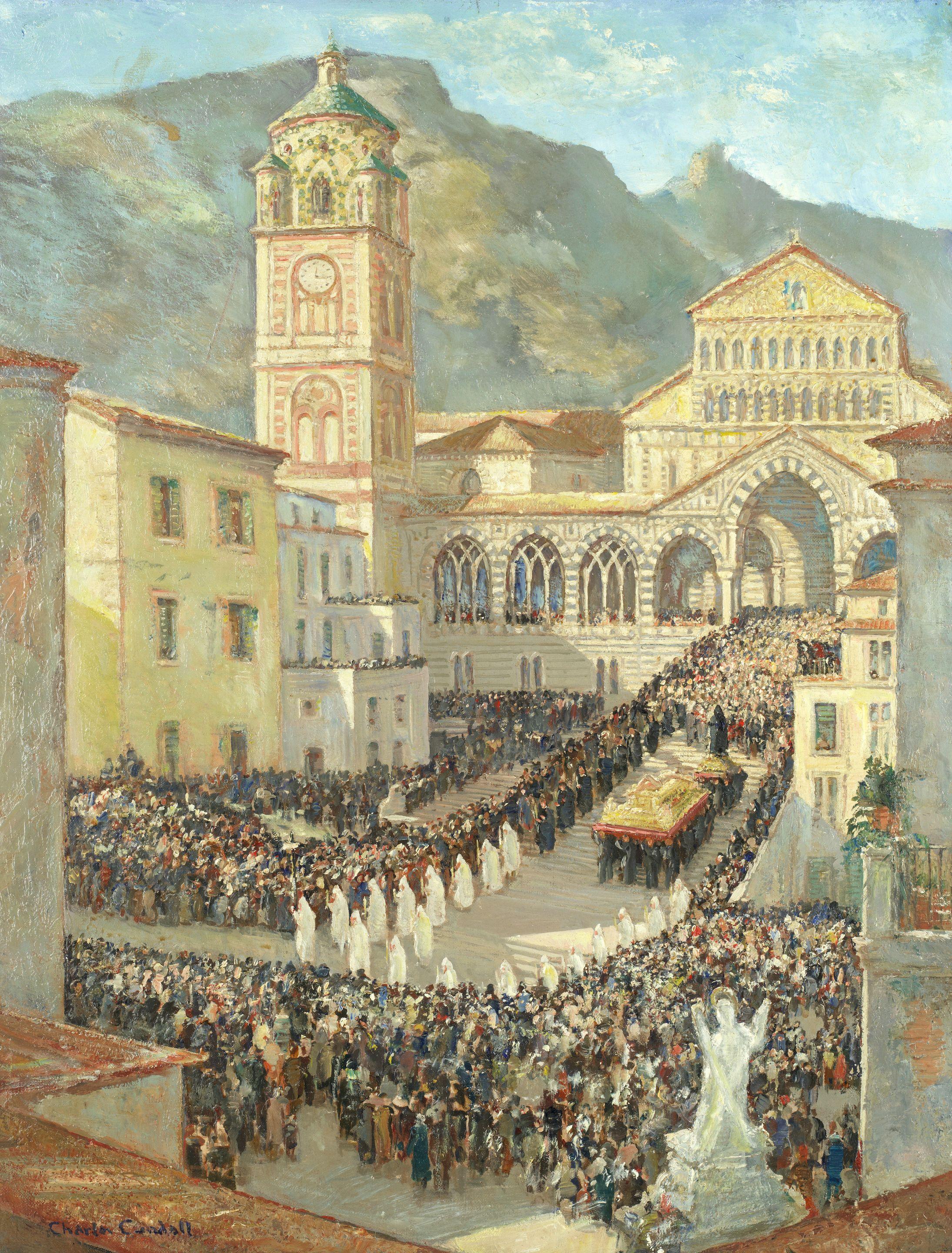 Charles Cundall R.A. - Easter Procession, Amalfi