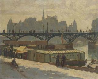 Charles Cundall, R.A. - Le Pont Des Arts, Paris