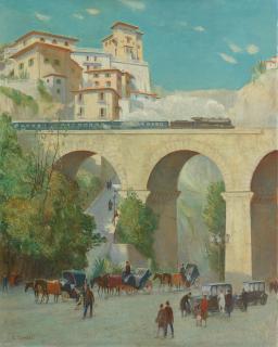 Charles Cundall R.A. - The Blue Train, Monte Carlo