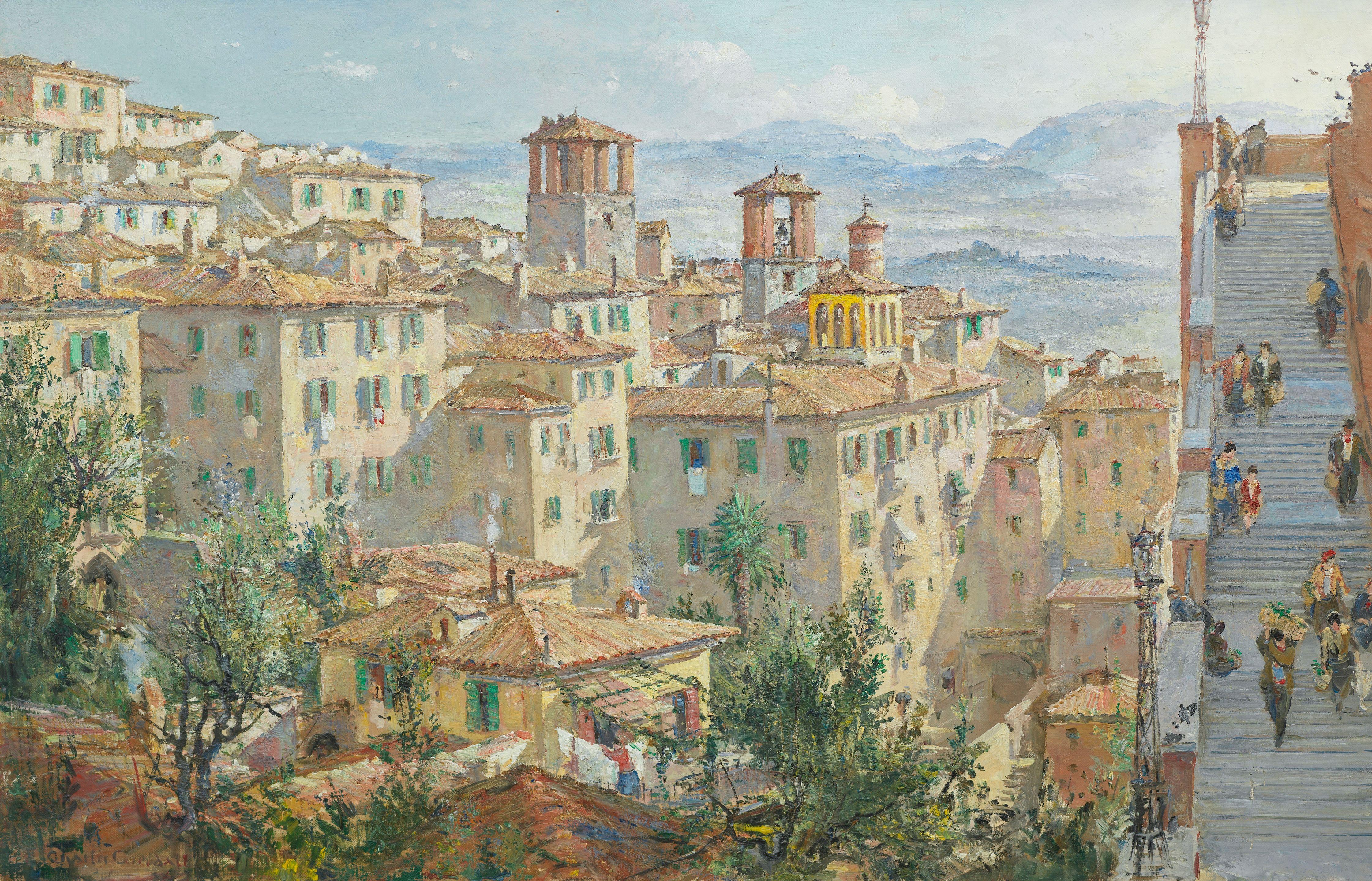Charles Cundall R.A. - To the market, Perugia