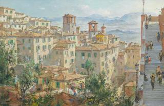 Charles Cundall R.A. - To the market, Perugia