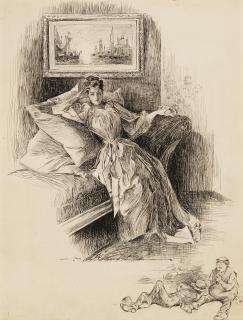Charles Dana Gibson - Reclining Woman
