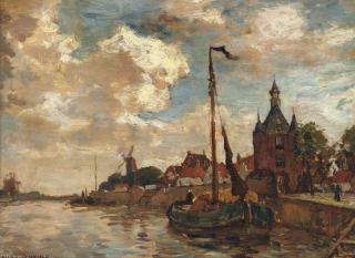 Charles Dankmeijer - The harbour of Hoorn with the Hoofdtoren