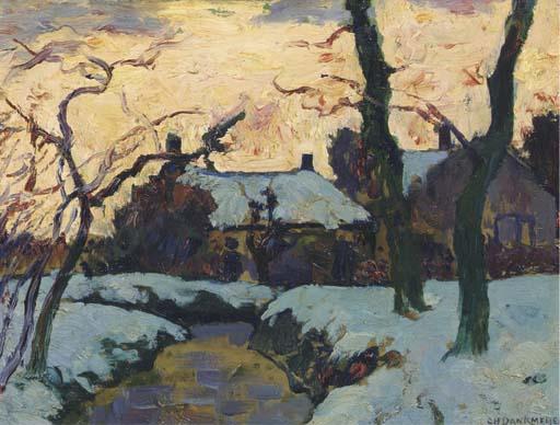 Charles Dankmeijer - Winterlandschap, Zonsondergang Te Loosduinen: Twilight