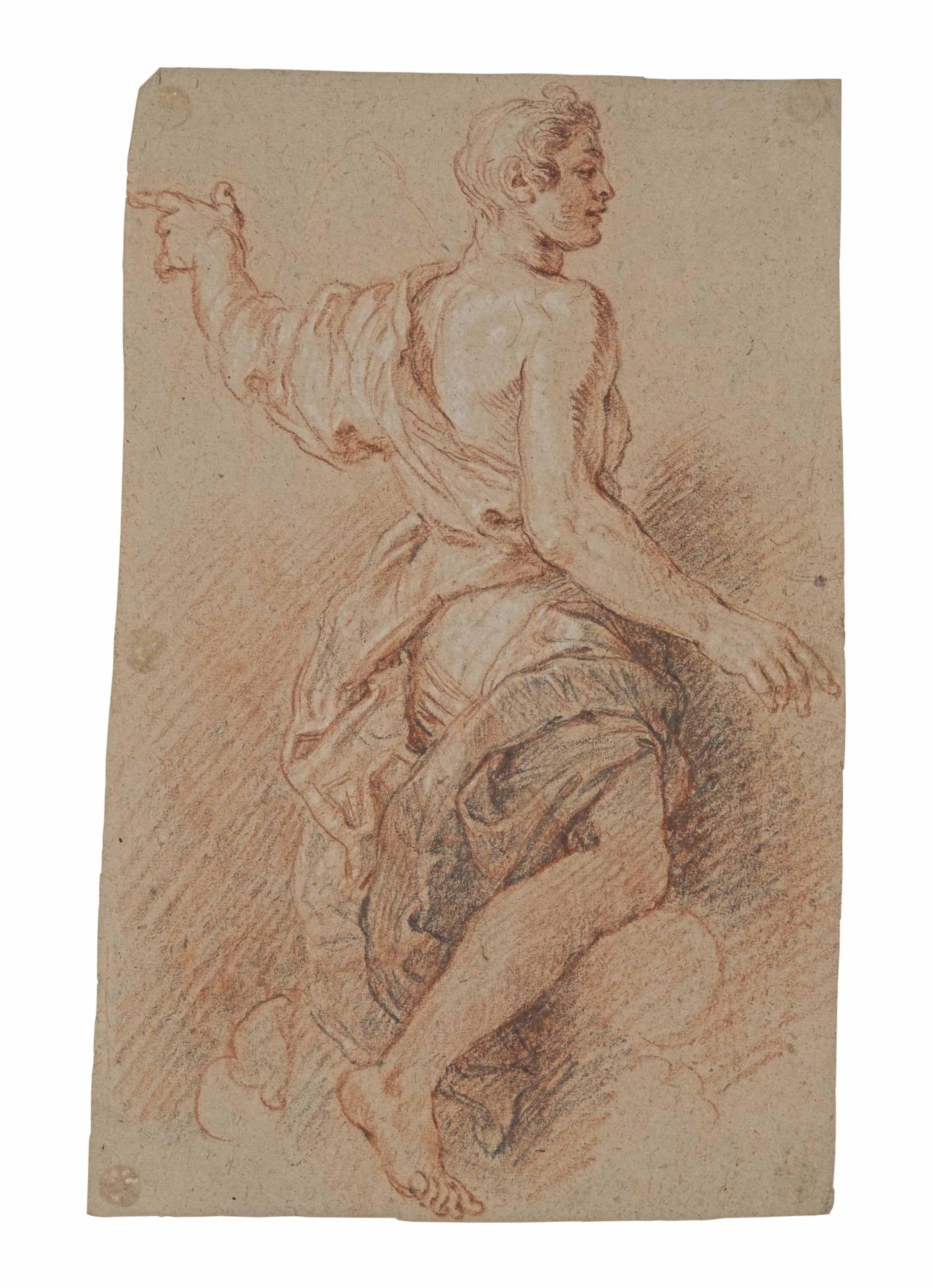 Charles De La Fosse - Jeune Homme Drapé Tourné Vers La Droite