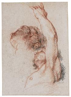 Charles De La Fosse - Study Of The Head, Torso And Left Arm Of A Male Figure And A Separate Study Of His Head In Profile