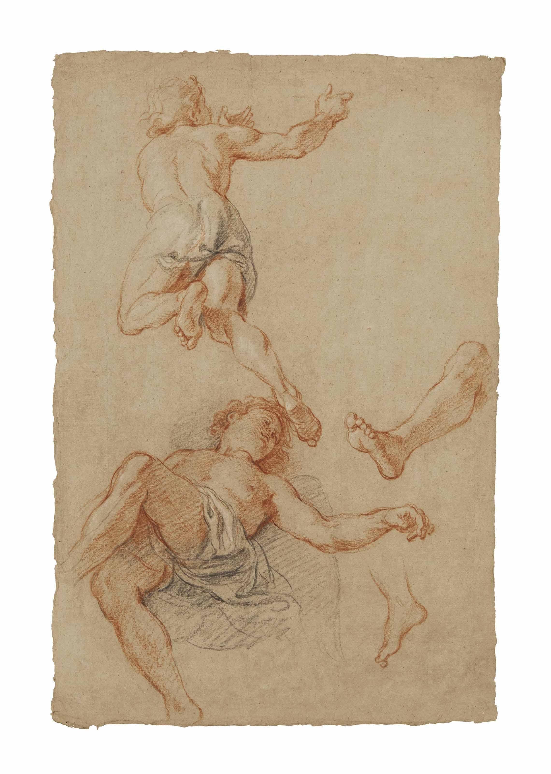 Charles De La Fosse - Study of two angels and two feet