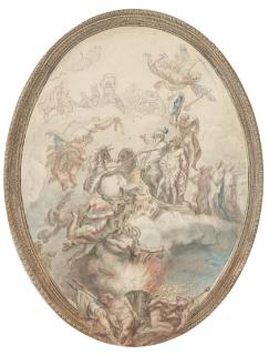 Charles De Wailly - Ambrogio Spinola conduit à l\'Immortalité par Minerve: Etude pour un plafond du Palais Spinola