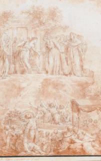 Charles-Dominique-Joseph Eisen - Agamemnon Donnant Iphigénie À Artemis Pour Être Sacrifiée, Avec Des Figures Arrivant En Bateau