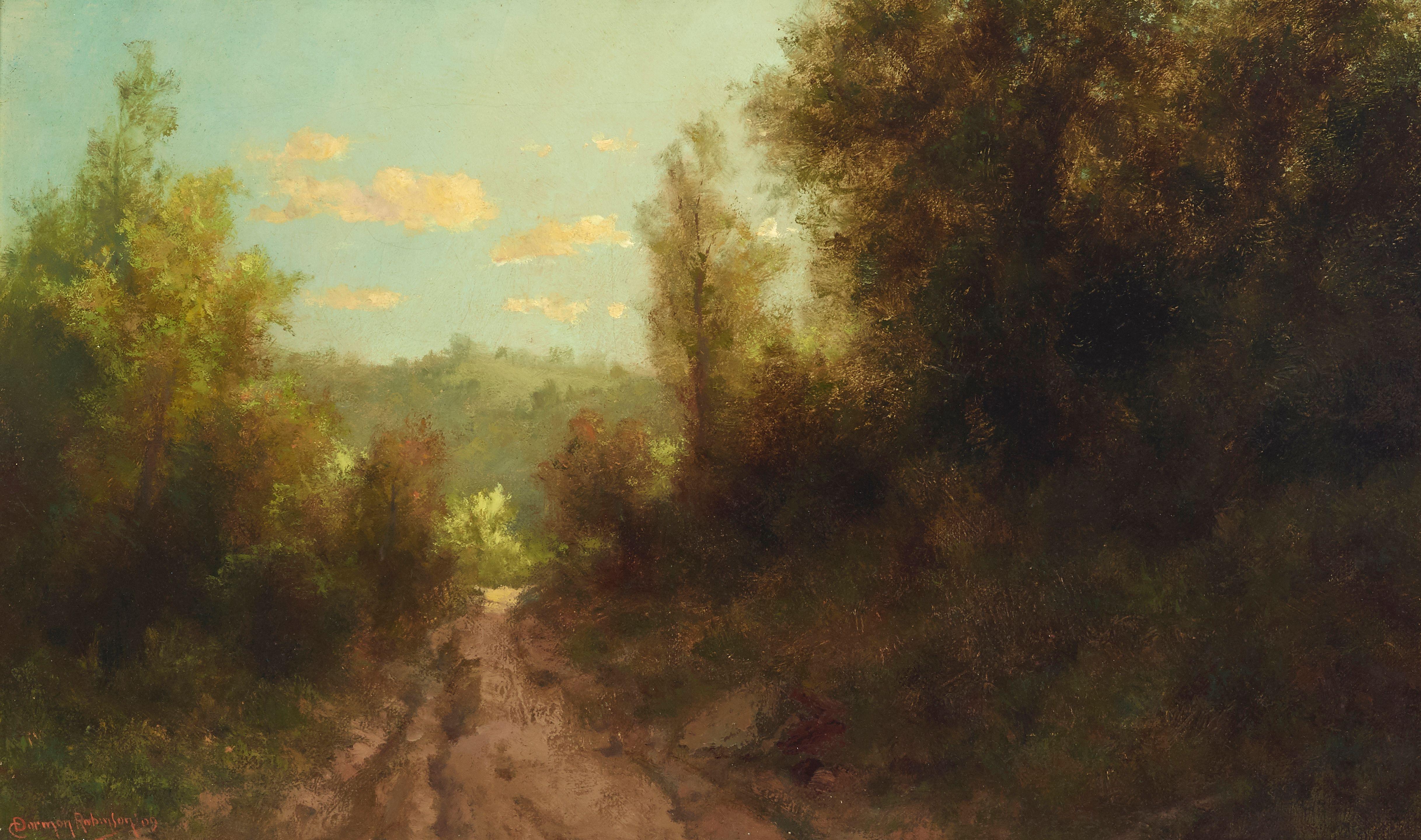 Charles Dormon Robinson - Old Road Near Ross, Marin County