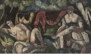 Charles Dufresne - Deux figures et vaches