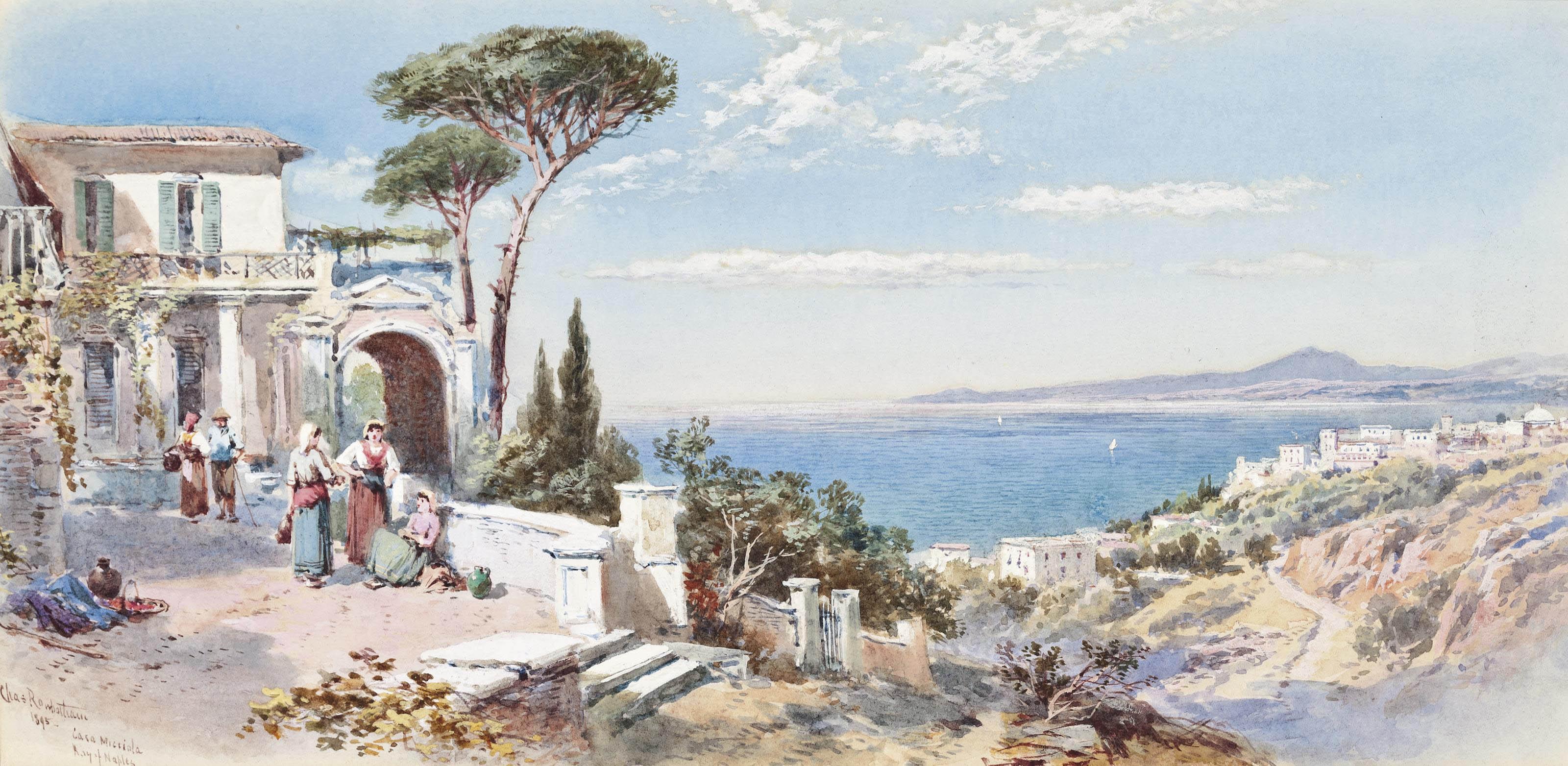Charles Edmund Rowbotham - Casa Missiola on the Bay of Naples