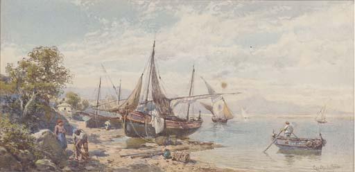 Charles Edmund Rowbotham - Fishing Craft Beached On The Neapolitan Coast (Illustrated); And Heidelberg On The Rhine