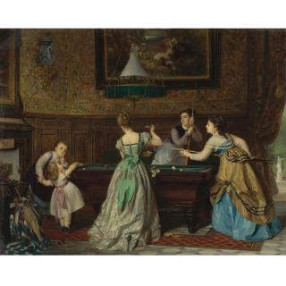 Charles Edouard Boutibonne - French Ladies Playing Billiards