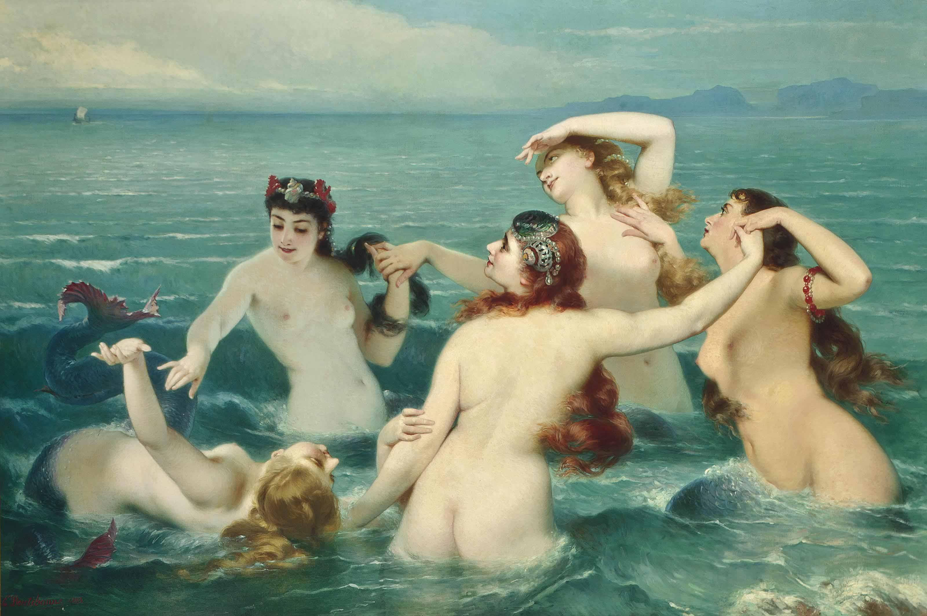Charles-Edouard Boutibonne - Mermaids Frolicking