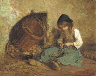 Charles-Edouard Frère - Stringing Beans