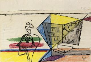 Charles Edouard Jeanneret - Composition avec tête et femme nue