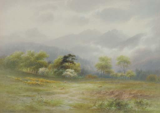 Charles Edward Brittan - The peaks of Arran from the golf course - Springtime
