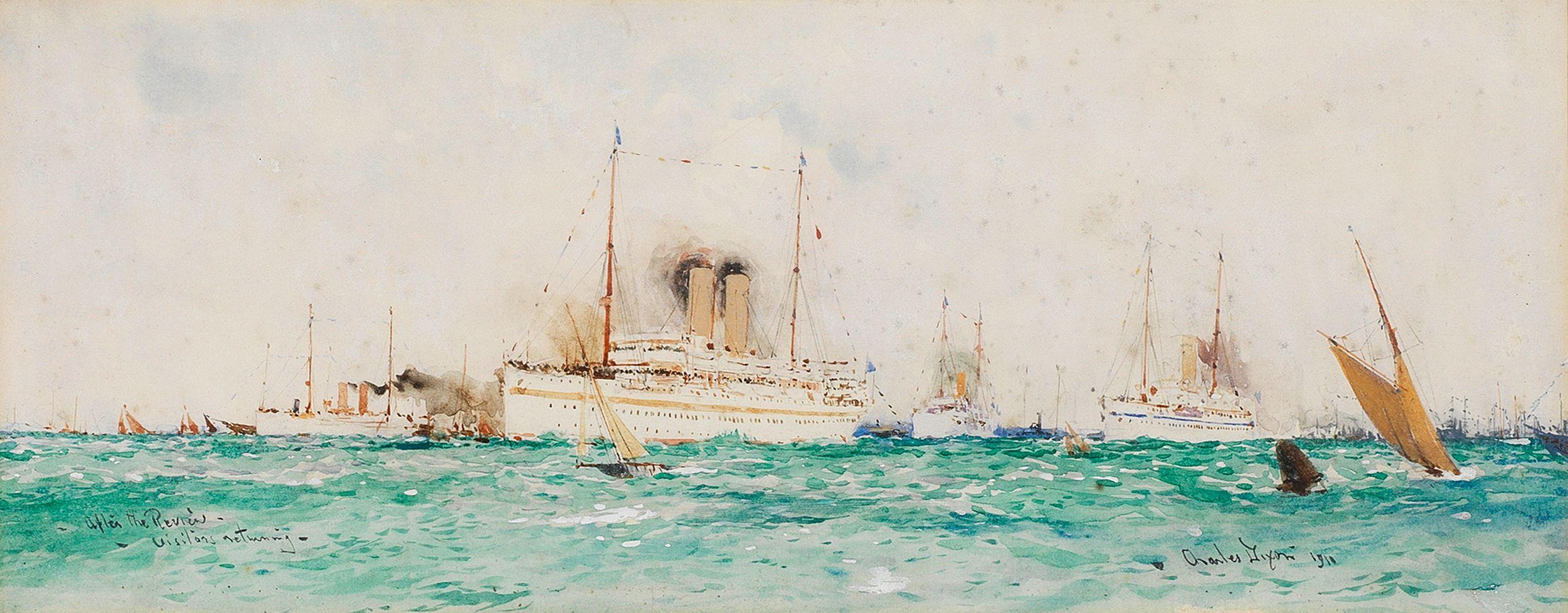 Charles Edward Dixon - \'After the review, visitors returning\'