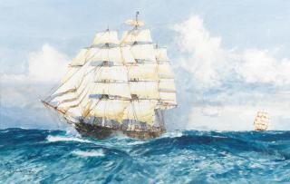 Charles Edward Dixon - \'Cutty Sark in the Chops of the Channel\'