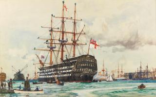 Charles Edward Dixon - HMS Victory at Portsmouth