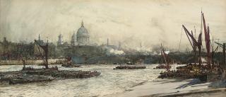 Charles Edward Dixon - View of St Paul\'s and Blackfriars Bridge