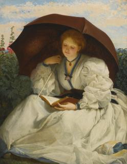 Charles Edward Perugini - British reading On A Sunny Afternoon