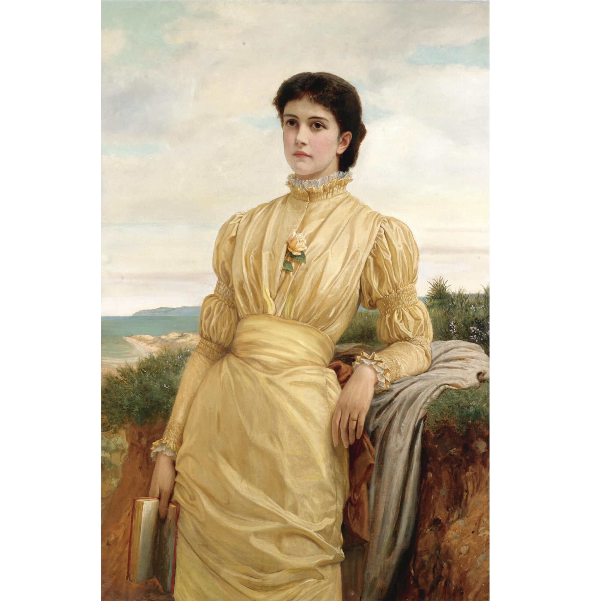 Charles Edward Perugini - The Lady In The Yellow Dress