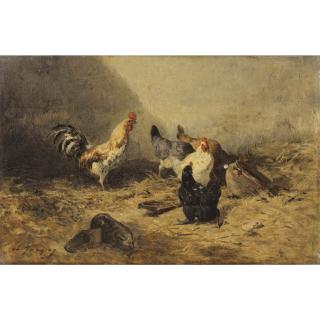 Charles-Emile Jacque - Coq Et Poules