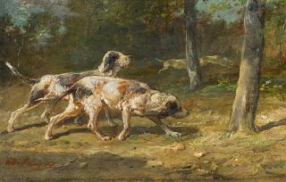 Charles Emile Jacque - Jagdhunde.