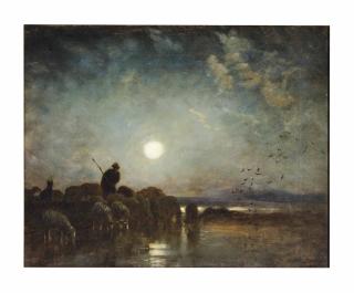 Charles Émile Jacque - Moonlight (Clair de lune)