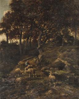 Charles-Emile Jacque - Shepherd and his flock