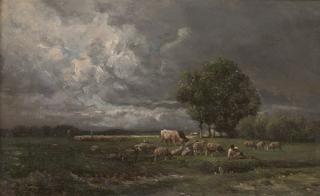 Charles-Emile Jacque - Shepherds grazing their flock