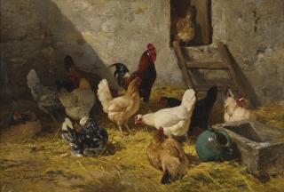 Charles Émile Jacque - The Hen-Roost