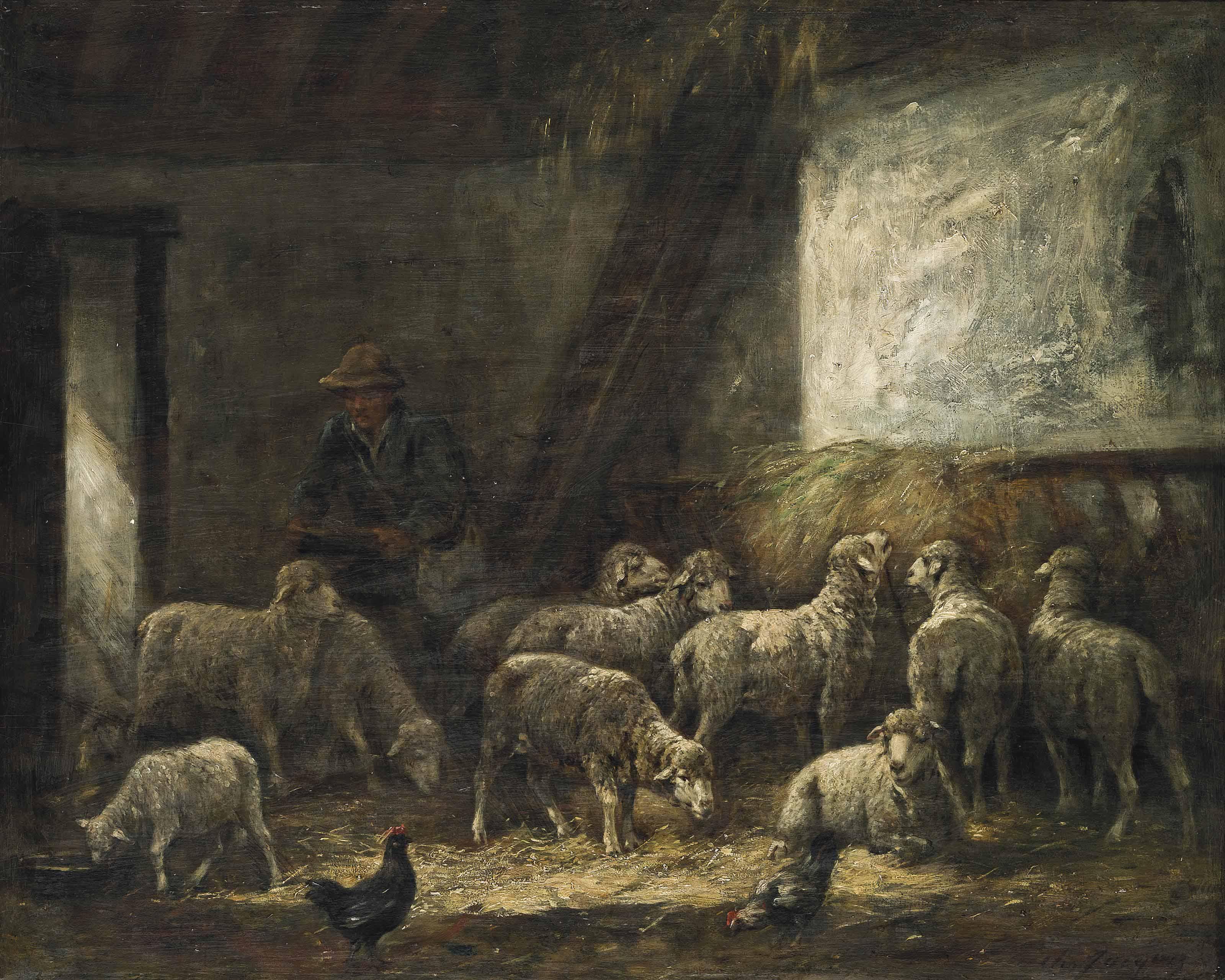 Charles Emile Jacques - Feeding time