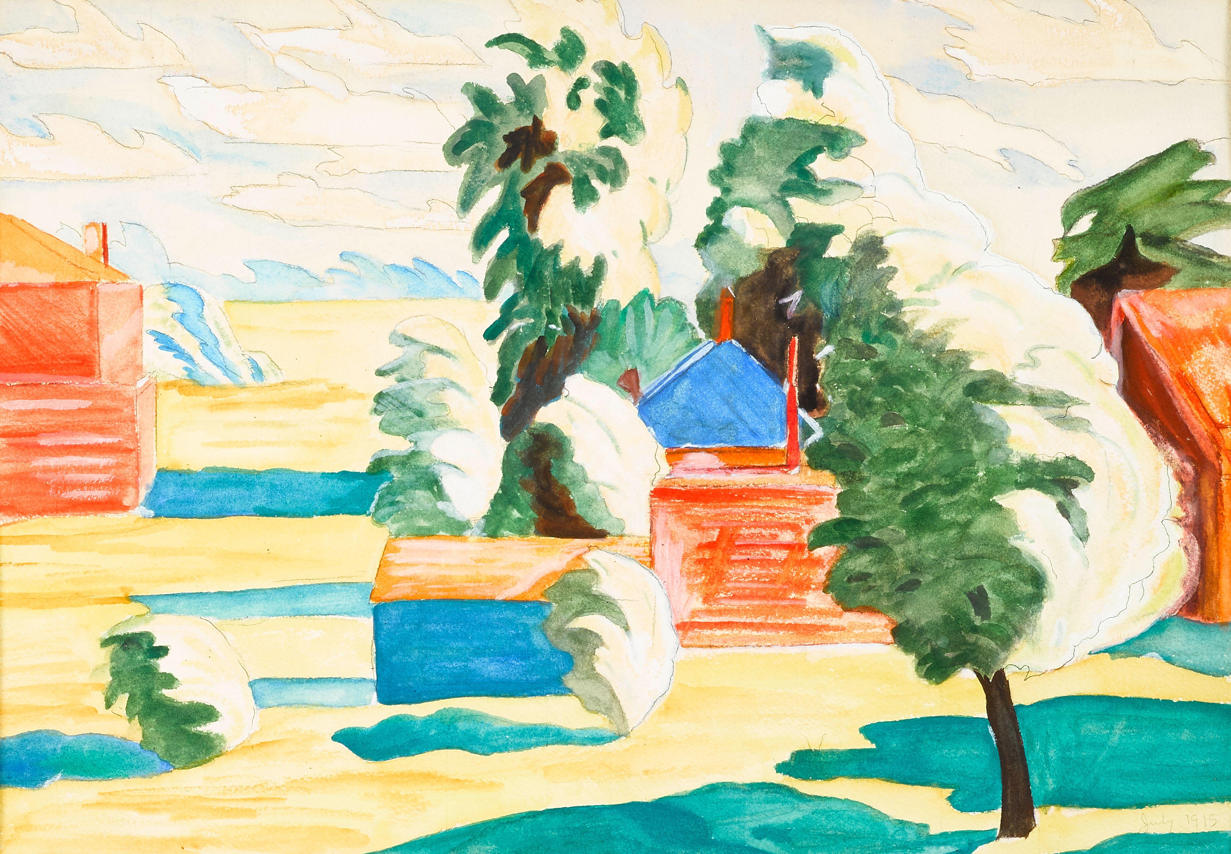 Charles Ephraim Burchfield - July Wind 14 1/4 x 20 in. (36.2 x 50.8 cm.)