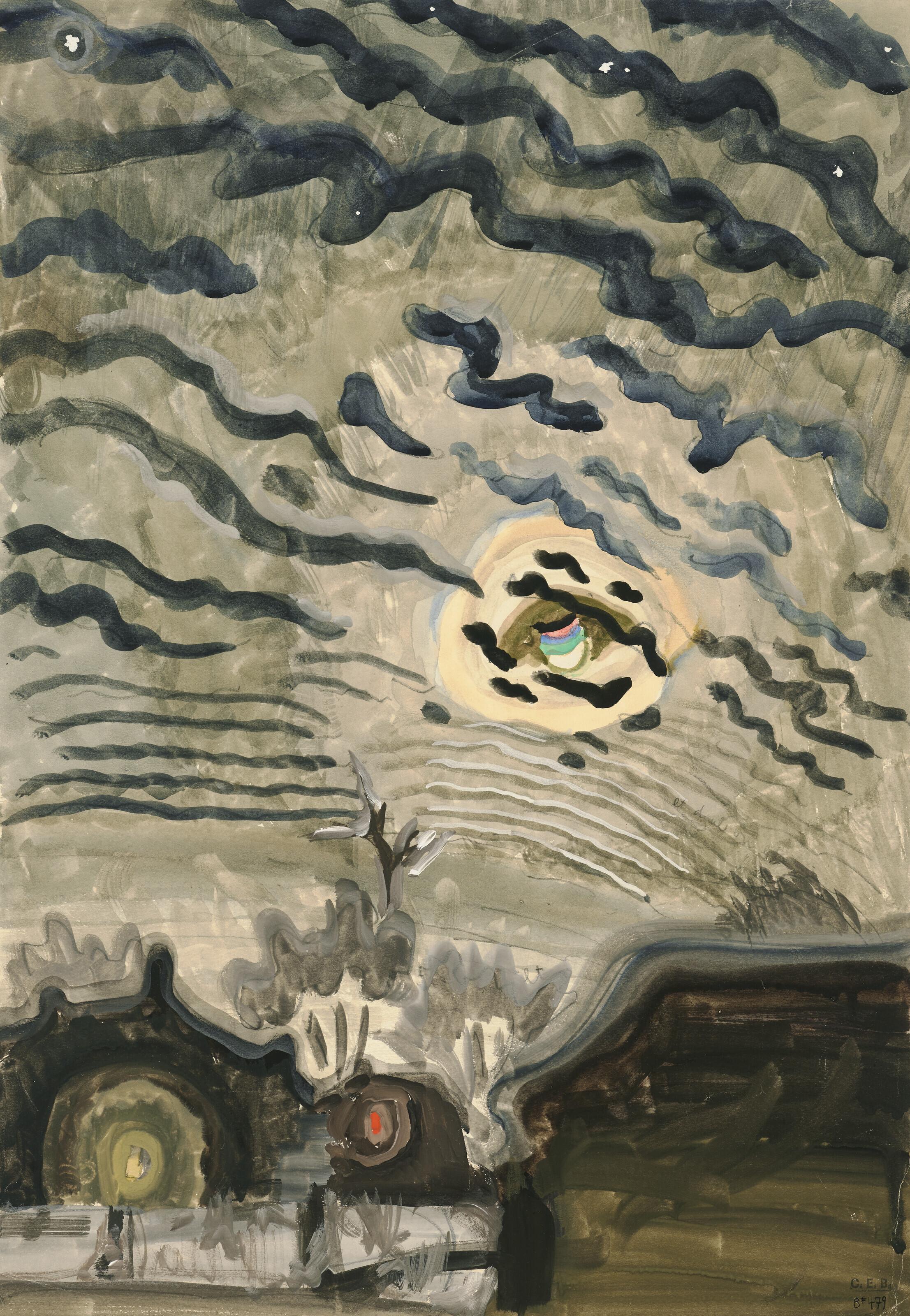 Charles Ephraim Burchfield - Night Sky Over Roof