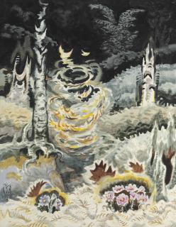 Charles Ephraim Burchfield - Whirling Leaves In A Black Hollow