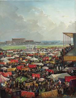 Charles Ernest Cundall, R.A., R.W.S. - The Derby from St. Dunstan\'s Stand