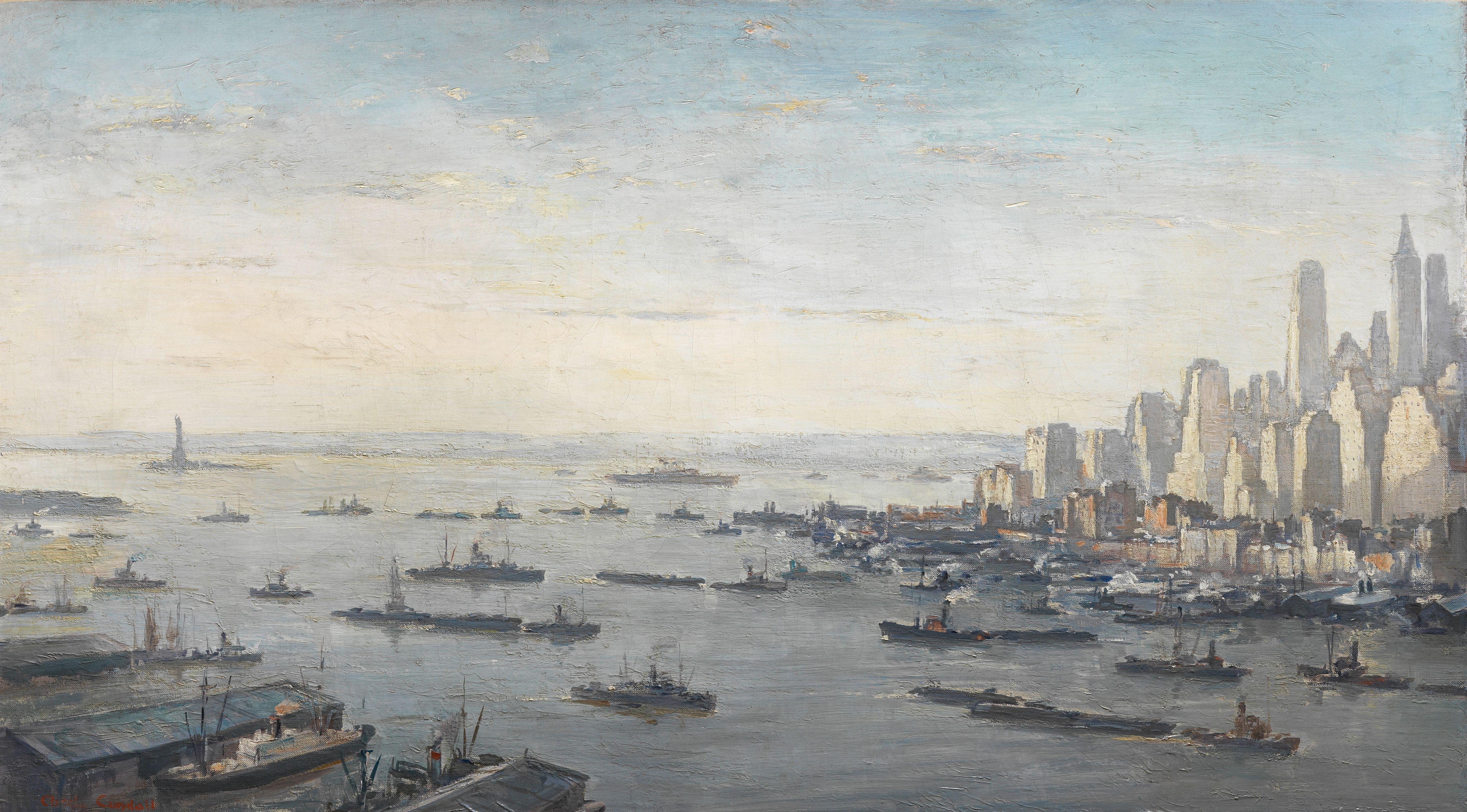 Charles Ernest Cundall R.A. - New York Harbour