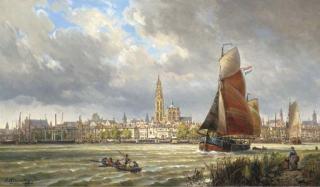 Charles-Euphrasie Kuwasseg - A view of Antwerp