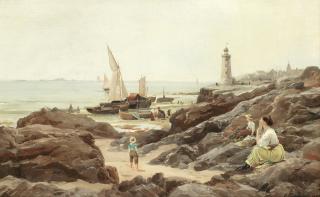 Charles Euphrasie Kuwasseg - Waiting for the fleet