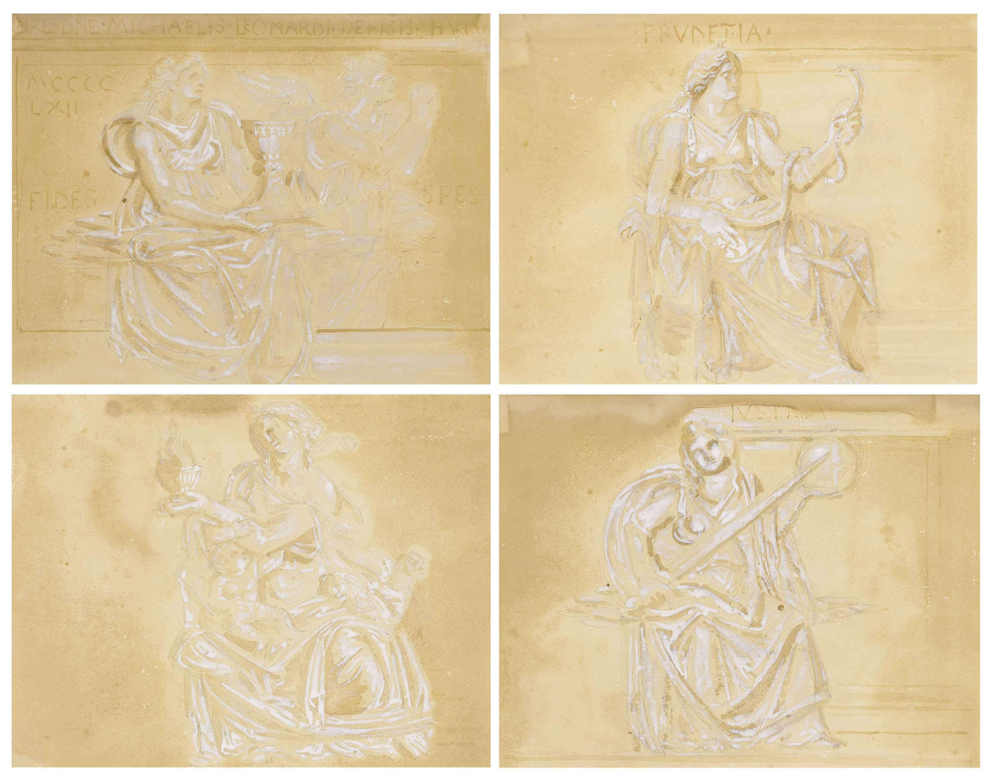 Charles Fairfax Murray - Six Studies Of \'The Virtues\' Including: Justice; Fortitude; Trust; Prudence; And Temperance