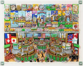 Charles Fazzino - A penny saved is a penny earned