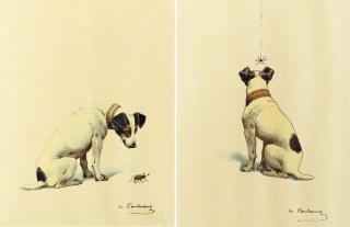 Charles-Fernand De Condamy - Jack Russell Terriers with insects