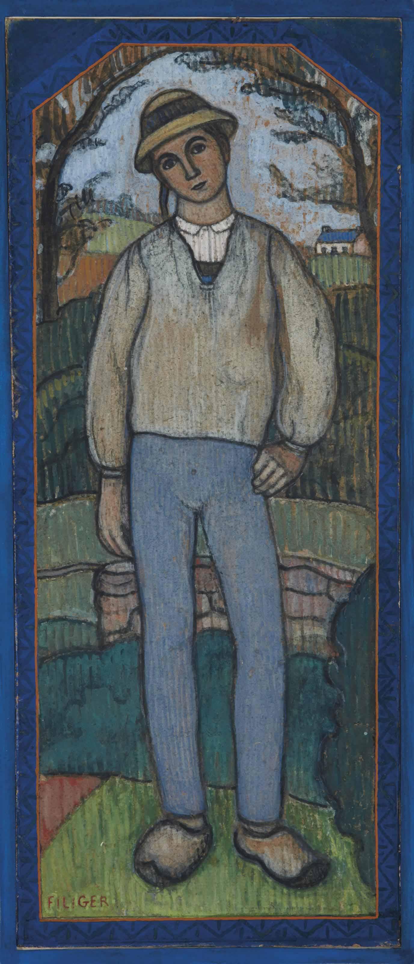 Charles Filiger - Berger Au Pouldu Ou Jeune Breton Aux Sabots