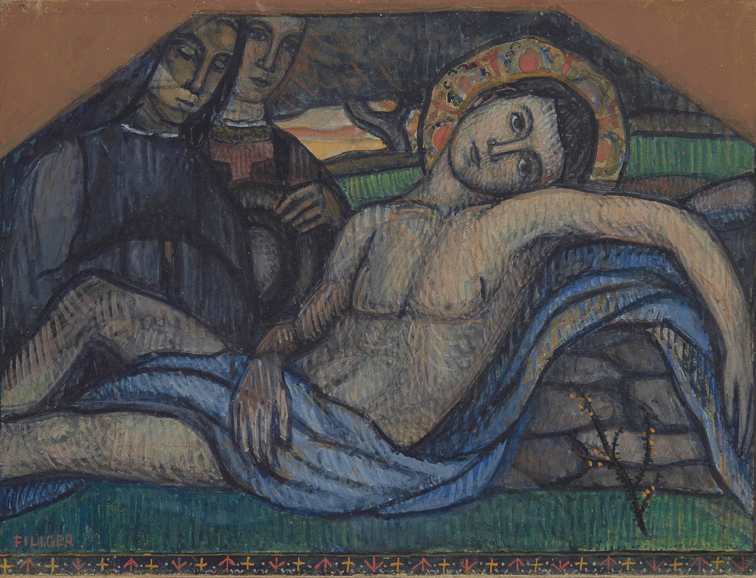 Charles Filiger - Déploration sur le corps du Christ