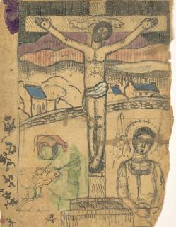 Charles Filiger - Le Christ à la lande et jeune breton