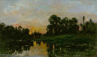 Charles François Daubigny - Coucher de soleil sur La rivière