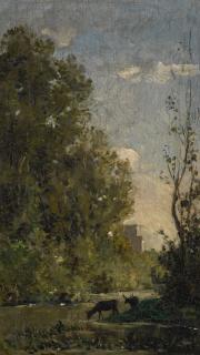 Charles-François Daubigny - French Quiet Pool (Les Daims À Barbizon) 